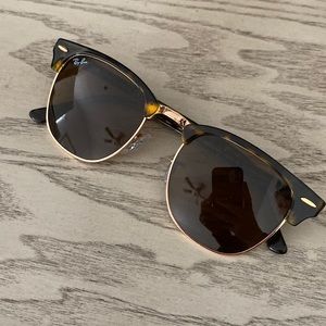Ray Ban Rose Gold and Tortoise Clubmaster Sunglasses
